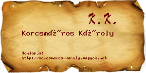 Korcsmáros Károly névjegykártya